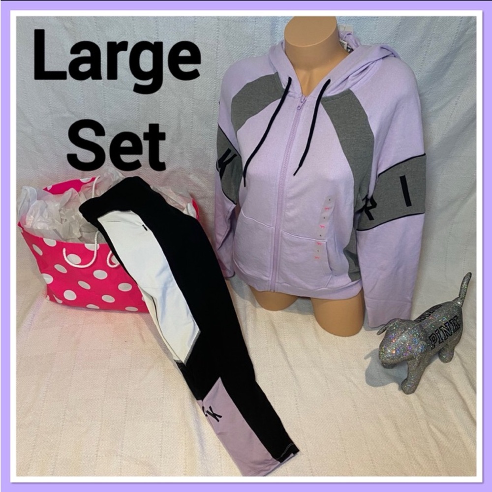 NWT VS PINK LARGE LILAC SET